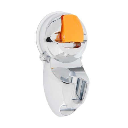 Holder for shower watering can Zein Z74, on vacuum suction cup, plastic, chrome/orange-6