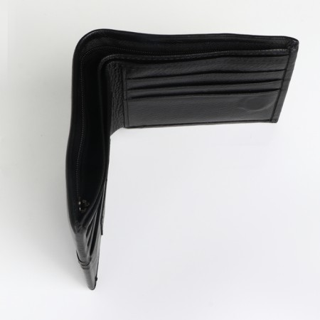 Male purse for magnet, clip for bills, separation for SIM cards, black color-3