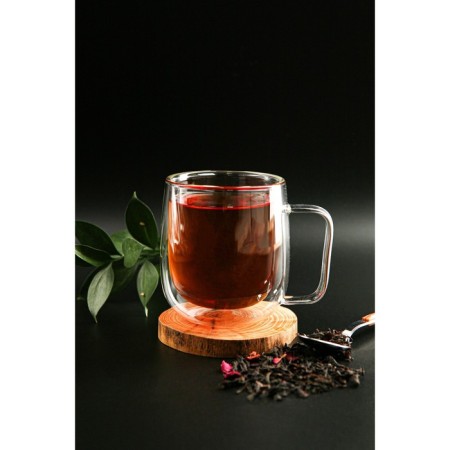 Glass mug with double walls Magistro "Adele", 300 ml-1