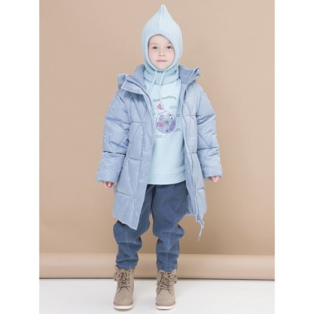 Coat for girls, height 116 cm, gray color-7