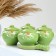 Set of pots "Gift with a sequence" 4x0.85l / 27x21x13cm, chamomile green
