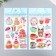 The plastic sticker is voluminous with glitter "drinks/desserts" gold/silver mix
