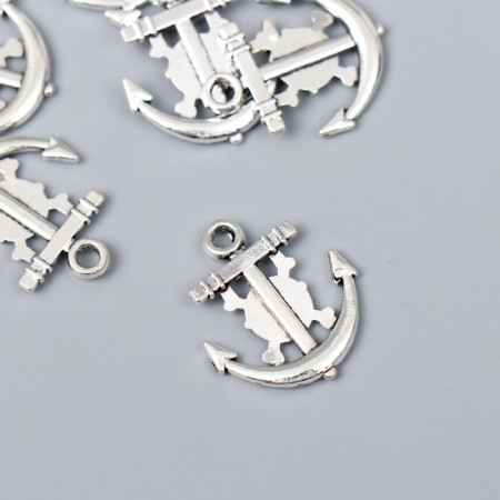 Decor for creativity Metal "Anchor with a skull" silver G131B522 2.2x1.9 cm-1