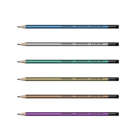 Chernographic pencil with Erichkrause "Metallic", HB, Grifel D = 2.2 mm, wood, three-1