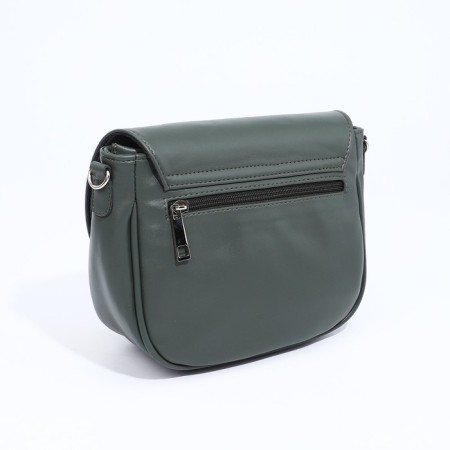 Richet bag on a magnet, outer pocket, long belt, green color-1