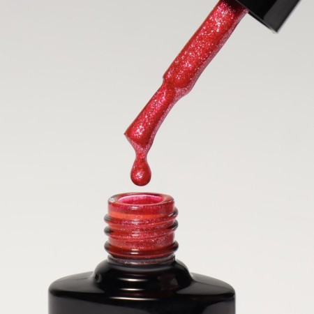 Gel nail polish, “chrome”, shimmer, 3 phase, 8ml, led/uv, red color (016)-6