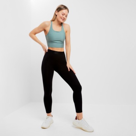 Female sports leggings, black color, size 48-3
