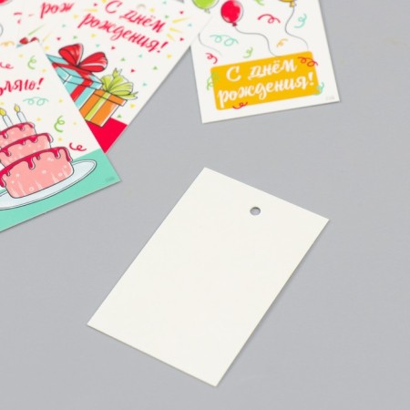 Cardboard "Birthday" set 10 pcs (5 types) 4x6 cm-3