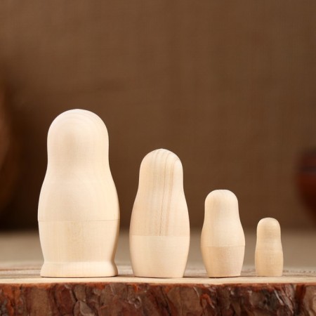 Harvesting for creativity "Matryoshka" under painting, 4 puppet, wood, 9x4.5x4.5cm