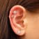 Earrings "Kuffs" polar stars, set 3 pcs, white color in silver