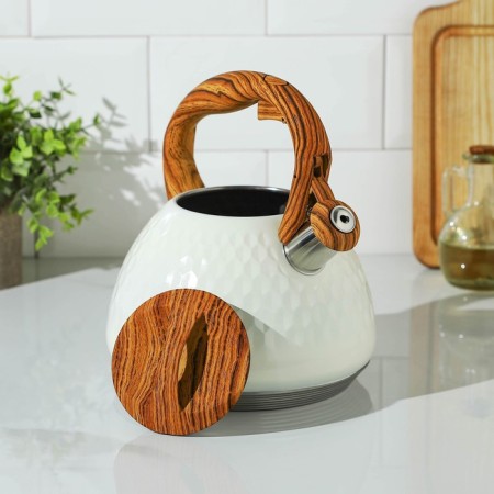 A kettle with a stainless steel whistle Magistro Heat, 3 L, TRS, Induction, Soft-Touch pen, white color-7