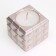 Candle "Square to a Point" in a candlestick of gypsum, 7.5x6.5cm, champagne