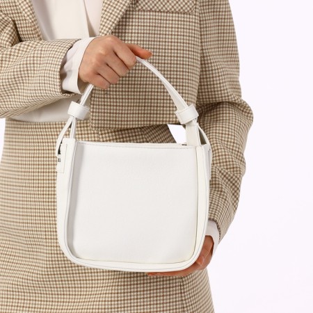 Women's bag on the zipper Textura, small size, white color-7