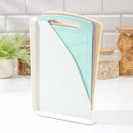 A set of cutting boards on a stand, 3 pcs, 32 × 20 cm, white color