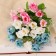 Bouquet "Rose with white flowers" 30 cm d-3 cm, mix