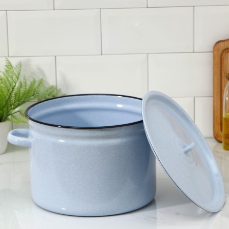 Pan 7 l, without decolleys, induction, metal cover, mix color-1