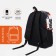 School backpack from textiles on lightning, 3 pockets, orange color/black