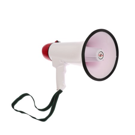 Megaphone Luazon RAD-25, 25 W, range up to 400 m, recording 10 seconds, siren, white and red