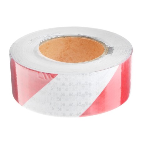 Reflective tape, self-adhesive, white-red, 5 cm x 25 m-2