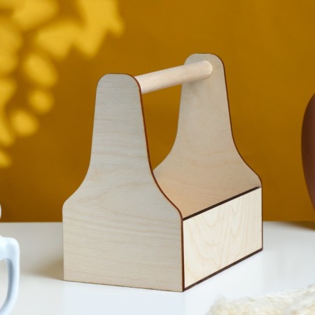 Kashpo wooden 20 × 12.5 × 20 cm stella mono, with a handle, naturally give beautifully-1