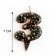Candle in the Sanata cake, number "3", black with gold stars, 5.5 cm