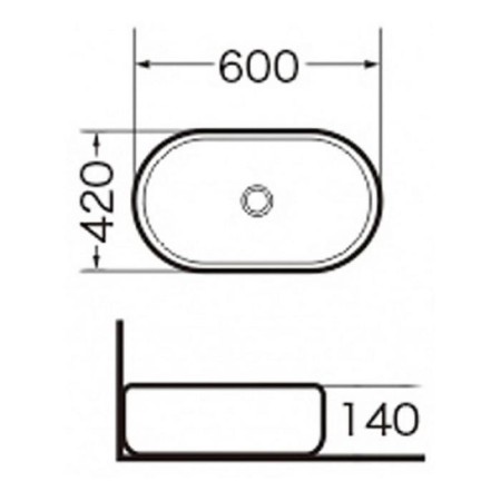 Grossman GR-3015 sink, oval, 600 x 420 mm, white-2