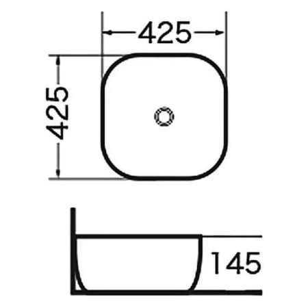 Sink Grossman GR-3019, 425 x 425 mm, separately standing, white-3
