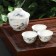 Keramic tea “Eastern Wisdom” set, 4 subjects: 3 PIALA 40 ml, gayvan 240 ml, white color