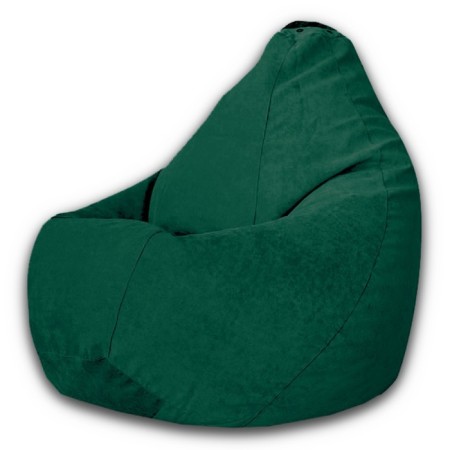 The hand-bag “Pear” is positive Modus, size l, diameter 80 cm, height 100 cm, velor, green color