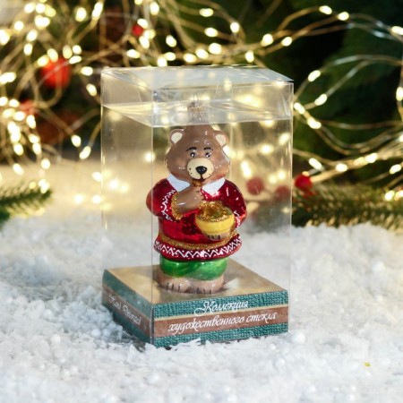 Christmas decoration "Bear with honey" 12 cm, mix-3