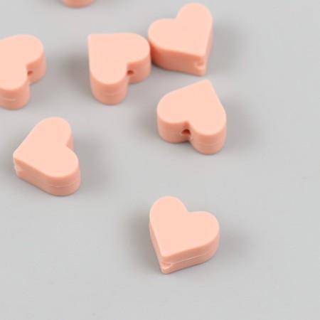 Busina silicone "heart" ash pink d = 1.4 cm