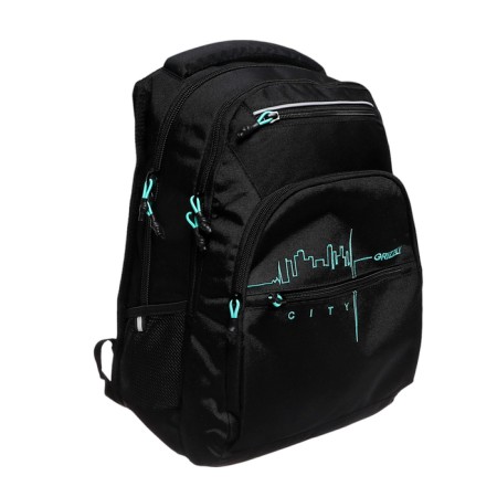 Youth backpack 43 x 31 x 20 cm, Grizzly, ergonomic back, laptop department, black-1
