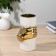 Vase Ceramics "Derk" D-9 cm H-19.5 cm, golden white