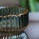 Decorative vase of embossed glass, 120 × 120 × 190 mm, green color