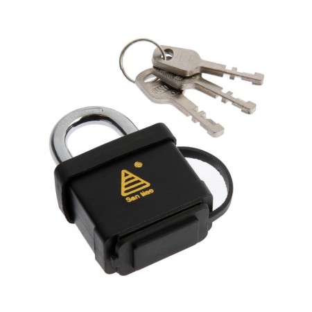 The castle is hinged, 40 mm, moisture -proof, short handle, 3 keys