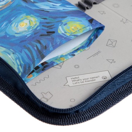 Penal 1 section 140 x 210 x 40 mm, folding pocket and cosmetic bag, fabric, calligrata top content "Paris"-6