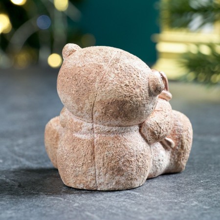 Figure "Bear sits with a bunny" beige, 8x6x6cm-2