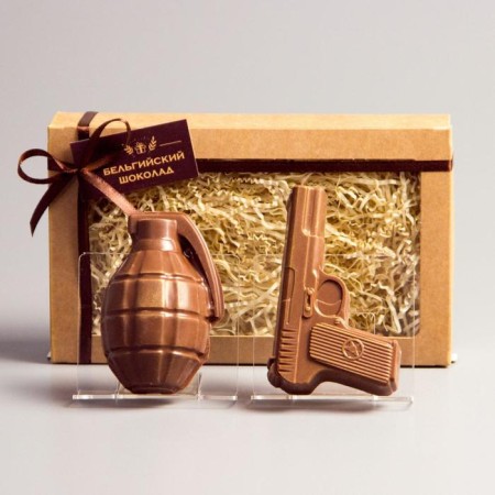 Belgian chocolate, 2 in 1 “Pistol + Pomegranate”, 160 g-2