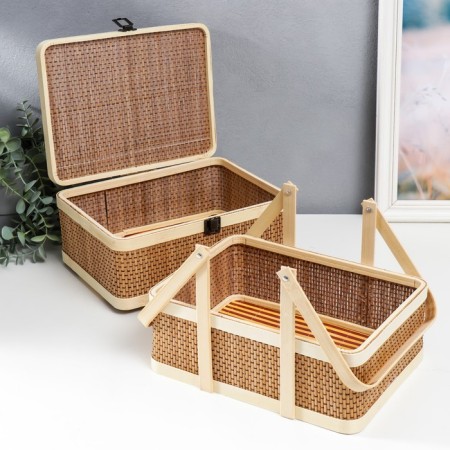 Bamboo Bamboo 2B1 "Rectangular" with handles 20x20x26 cm-3