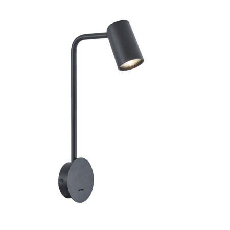 Wall lamp Mantra Sal, GU10, 1x10W, 166x100x383 mm, matte black color