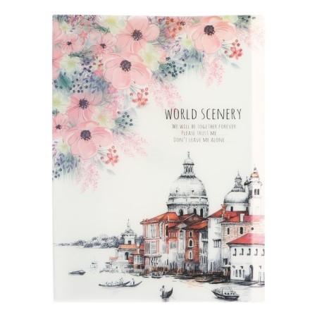 A4 folder, with 30 transparent files, city, mix-3