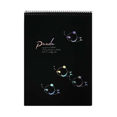 A4 sketchbook, 30 black sheets on the crest, Panda, solid substrate, density 110 gr., Mix-3