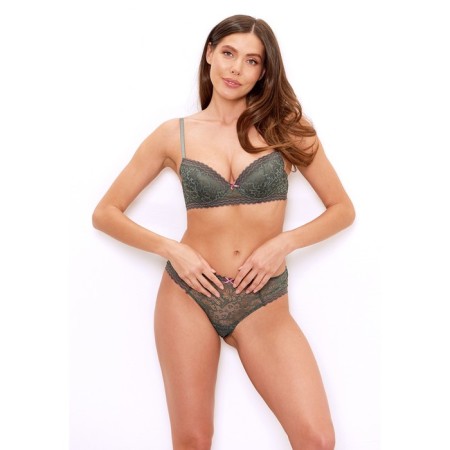 Women's bra-bravy, size 75E, dark green color-1