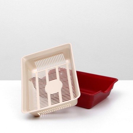 Deep toilet with a mesh of 36 x 25 x 9 cm, beige-3