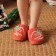 Baby slippers, size 32-33, red color