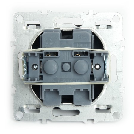 1-seater b/s outlet (mechanism), 250V, 10A, Stekker series Erna, PST10-9109-03, black-2