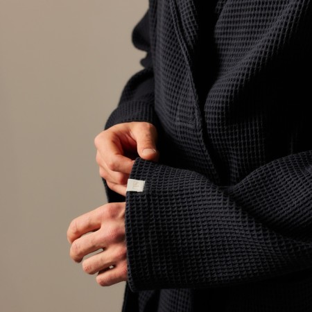Wafel dressing gown Male SL Home: Basic "Dark Mare", size L, 100% cotton, 300 g/m2-4