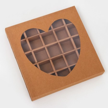 Packaging for sweets 25 pcs, 22 x 22 x 3.5 cm, craft-1