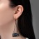 Earrings Assorted "tape recorder" on chains, black-silver color