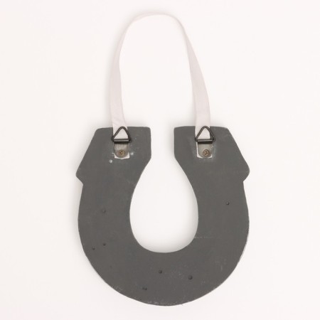 Suspended decor "Horseshoe for happiness and good luck" steel with an echoing silverie, 12x12cm-3